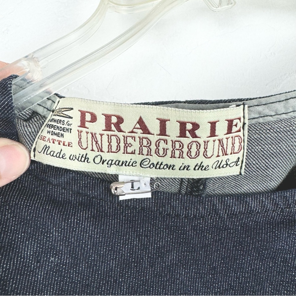 Prairie Underground Denim 3/4 Sleeve Sheath Dress With Zipper Details Size L - Picture 7 of 11